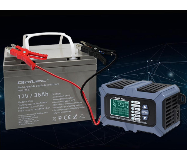 Qoltec Inteligentna ładowarka do akumulatora (AGM, LiFePO4, GE, 12V - 1483433 - zdjęcie 6